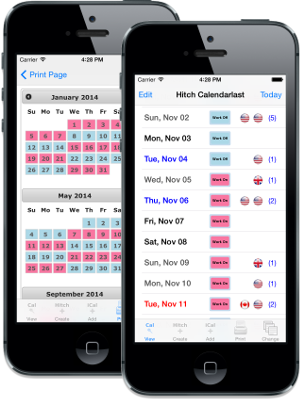 HitchCalendar iPhone images